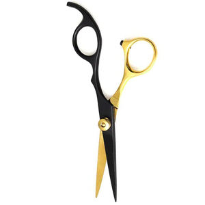 Ciseaux de coiffeur professionnels couleur noire et dorée ciseaux de coiffeur à lames tranchantes en acier inoxydable allemand - Product Image 3