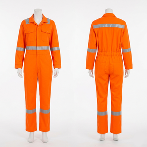 Combinaison de sécurité pour femmes, uniforme, 240 GSM, polycoton, panneau réfléchissant orange, vêtements de travail, broderie personnalisée, impression à l'écran, logo - Product Image 4
