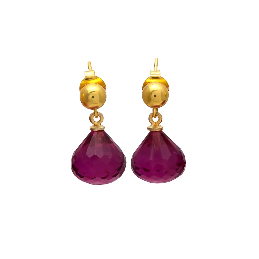 925 Sterling Silver Pink Tourmaline Hydro Dangle Earrings for girls gifts Gold Wedding Earrings