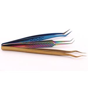 Pinzas para Pestañas Resistentes a la Corrosión de Alta Calidad al por Mayor, Color y Tamaño Personalizados, Punta de Fibra, Pinzas Ergonómicas para Extensión de Pestañas - Product Image 1