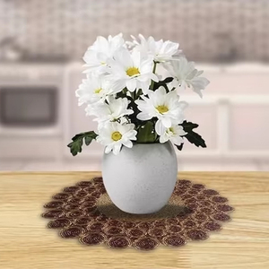 Handcrafted Beautiful Beaded Placemat for Dining <b>Table</b> Dark Gold <b>Copper</b> Decorative Mats & Pads for Weddings & Other Functions - Product Image 1