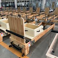 Barra de Pie Móvil para Pilates de Madera de Roble, Máquina de Entrenamiento de Yoga Multifuncional y Duradera para Estudio de Pilates y Uso Doméstico