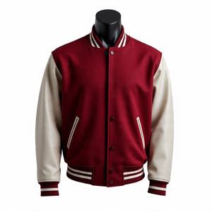 Veste de baseball personnalisée fabriquée en usine personnalisée Veste universitaire unisexe à manches longues en cuir - Product Image 3