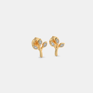 Boucles d'oreilles clous en or 18 carats avec moissanite papillon pour petite amie, boucles d'oreilles rondes étincelantes en or argenté, or rose, or blanc - Product Image 4
