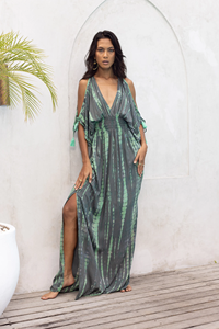 New Wholesale <b>Beach</b> Wear Elegant Summer Tie Dye Sarong <b>Kaftan</b> Women <b>Beach</b> Dress Cover up Home Loungewear - Product Image 3