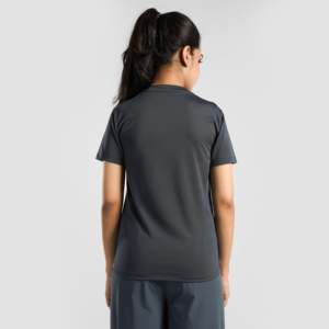 T-shirt vintage pour femme, gris foncé, jersey respirant, coupe ajustée, crop top, tailles XS et XXS - Product Image 3