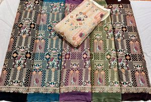 ผ้าจอร์เจียวิสคอสพร้อมเข็มเย็บ9เส้นสำหรับชุดแต่งงาน - Product Image 2