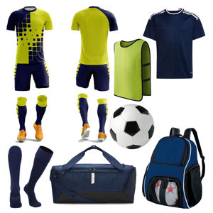 Kit d'entraînement de football personnalisé ensemble d'uniformes de maillot de football haute qualité 100% polyester à séchage rapide à manches courtes unisexe adulte - Product Image 1