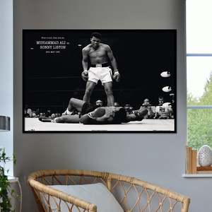 Modern Style for Muhammad Ali Vs Sonny Liston <b>Poster</b> Black <b>Frame</b> for Wall Decor - Product Image 1