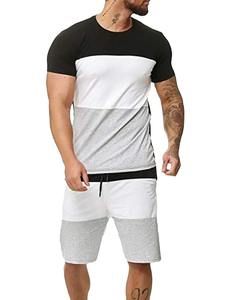 Manufacturer 100% Cotton Fitness <b>T</b>-<b>shirt</b> Set Heavyweight Unisex High Quality Custom Screen Print <b>Shorts</b> <b>and</b> <b>Men</b> <b>t</b> <b>Shirt</b> Set - Product Image 3