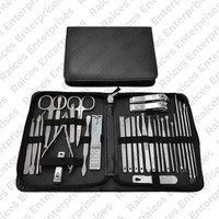 Kit de manucure et pédicure professionnel pour salon de beauté, avec outils en acier inoxydable, emballage personnalisable, design luxueux