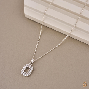 Collar con Colgante de Diamante Cultivado en Laboratorio Moderno, 0.17 CT, Corte Redondo, EF VS, Halo Octogonal Minimalista, Joyería Chic para Mujer, para Bodas - Product Image 4