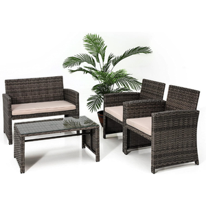 Ventes directes d'usine canapé mobilier d'extérieur cadre en acier ensemble de table à manger couleur grise-Bw Pe rotin Hydro ensemble Phu Linh usine - Product Image 1