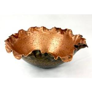 Tazón de servicio de Cobre Indio auténtico para almacenamiento de alimentos de comedor festivo o exhibición de decoración de mesa de altar para el hogar - Product Image 6