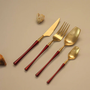 Luxury Wedding Golden Knife <b>and</b> <b>Spoon</b> <b>Fork</b> <b>Set</b> Gold Cutlery Stainless Steel Cutlery <b>Set</b> Stainless Steel Flatware <b>Set</b> - Product Image 1