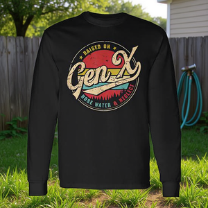 Camiseta Vintage de Manga Larga Gen X con Estampado 'Raised on Hose Water and Neglect' - Categoría de Productos Promocionales - Product Image 3