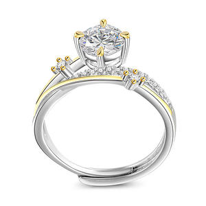 Bague de fiançailles ouverte en argent sterling bicolore Jeulia Meteor Trail - Product Image 3