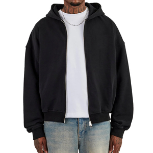 Sweat-shirt à capuche très vendu, poids lourd, logo personnalisé, 400 g/m², 52 % coton, 48 % polyester, couleur unie, sweat-shirt oversize, taille plus, pour hommes - Product Image 5