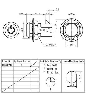 Tubular <b>Key</b> Lock Secure <b>Vehicles</b> Zinc Alloy Chrome Lock Cylinder TW 1000pcs ABA Customizable Carton Packaging Locks - Product Image 4