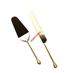 Serveur de gâteau de luxe en métal nouveauté couteau à gâteau fait à la main nouveau concepteur ensemble de couteaux à gâteau en métal personnalisé fini en gros - Product Image 6