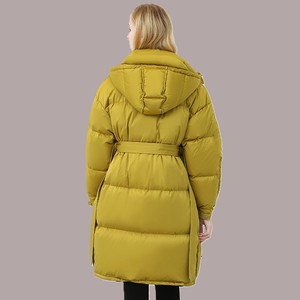 Chaqueta Acolchada con Capucha, Relleno de Poliéster, Informal, Impermeable, Abrigada para Invierno, de Alta Calidad, Larga, para Mujer - Product Image 5