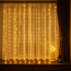 Guirlandes lumineuses LED pour rideaux, lumières féériques blanches pour décoration intérieure, 5000K lumière du jour, alimentation AC, commande par bouton - Product Image 2