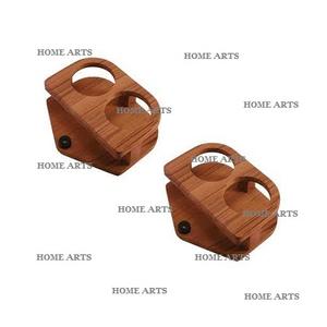 Juego de 2 soportes de almacenamiento de vidrio para tazas de madera con portavasos de vidrio de tamaño personalizado de calidad superior a la venta - Product Image 3