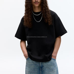 Camisetas antibolitas con cuello redondo para hombre con mangas regulares de algodón blanco personalizado peso pesado peinado Camiseta de algodón 320 Gsm camiseta - Product Image 1