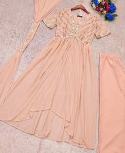 Designer Elegant Women's Traditional Anarkali Salwar Gown with Embroidered Silk Dupatta for Weddings or Work - Product Image 1