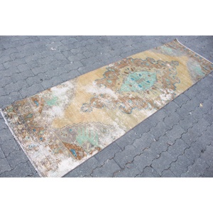 Tapis de 2,5 x 8,8 pieds, tapis de couloir vintage, tapis patchwork marron - Product Image 3