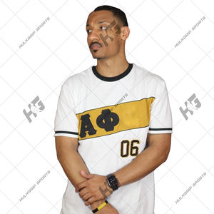 Camiseta Personalizada de Manga Corta, 100% Algodón, Ecológica y Transpirable, Uniforme de la Fraternidad Alppha Phi, Estilo Griego, para Universidad, Venta al Por Mayor - Product Image 6