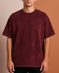 เสื้อยืดวินเทจทรงหลวมสำหรับผู้ชาย ผ้าคอตตอน 100% หนานุ่ม ทรงดรอปไหล่ คอกลม สไตล์สตรีทแวร์ มีหลายขนาดให้เลือก - Product Image 4