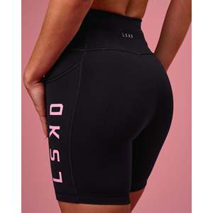 Shorts de Algodón Ultra Altos con Bolsillos - Negro-Rosa - Product Image 6
