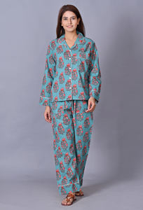 ชุดนอนชุดนอนชุดนอนผ้าฝ้ายแท้ลายดอกไม้ชุดนอนผ้าฝ้ายเนื้อนุ่มชุดกลางคืนชุดกลางคืนสำหรับเป็นของขวัญเพื่อนเจ้าสาว - Product Image 2