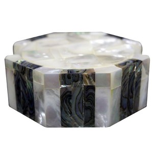 Source Wholesale Factory Mother of Pearl Inlay Round <b>coaster</b> <b>Set</b> Premium Mother of Pearl <b>Coaster</b> <b>Set</b> Hotels & Restaurant - Product Image 5