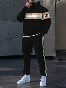 2025 nouveaux hommes décontracté coupe ample sweat à capuche ensemble 100% coton hiver fermeture cordon respirant - Product Image 6