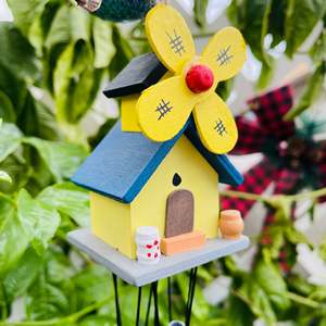 YEEYAYA casa fatta a mano in legno vento carillon giardino fornisce vento Spinner scultura - Product Image 4