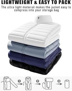 Chaqueta acolchada ligera con capucha para hombre, abrigos con logotipo en la parte delantera con aislamiento a prueba de viento resistentes al agua cálidos para invierno - Product Image 4