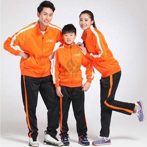 Unisex Orange Tracksuit Set Full Zip Jacket and <b>Jogger</b> Pants with <b>White</b> Side Stripes Quick Dry Polyester Athletic Sportswear - Product Image 5