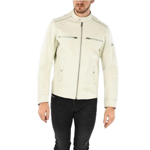 Chaqueta Bomber de cuero marrón retro para hombre, chaqueta de cuero de talla grande a la moda - Product Image 1
