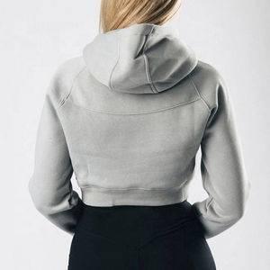 Sudadera con capucha oversize de punto de rizo para mujer, estilo crop top, bordada a medida, para otoño e invierno, informal - Product Image 6