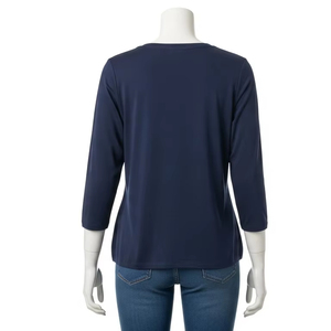 เสื้อเบลาส์ผ้ายืดระบายอากาศน้ำหนักเบาสำหรับผู้หญิงเสื้อสำนักงานลำลองเสื้อแขนสั้นใส่สบายฤดูร้อนเป็นมิตรกับสิ่งแวดล้อม - Product Image 2