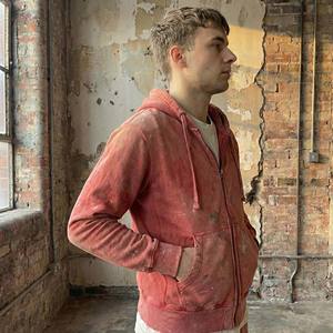 Chándal Vintage Personalizado al por Mayor, Grueso, Ecológico, Lavado Ácido, para Hombre, con Costuras Deshilachadas, Sudadera con Capucha y Cremallera Completa, Pantalones Deportivos - Product Image 6