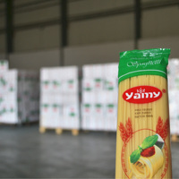Pâtes Spaghetti 200g Yamy |   Fil de blé égyptien de haute qualité |   12,5 g de protéines |   Jaune |   Cuisson en 6 à 8 minutes |   Emballage de boîte de sac |