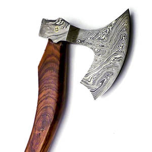 Wholesale Customized Top Quality OEM ODM Service Professional New Design Handmade Damascus Steel Axes Wood <b>Handle</b> Camping Axe - Product Image 3