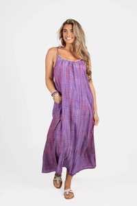 Vestido Maxi Bohemio Chic Tie Dye, Nuevo Modelo 2024, para Mujer, Casual, Estilo Gitano, Transpirable, de Rayón, con Botones, para Otoño, Bodas, Playa - Product Image 6