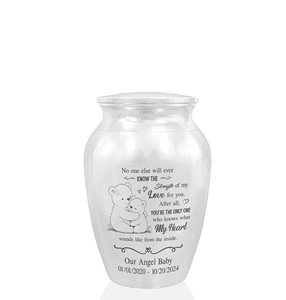 Mini urne personnalisée pour bébé en acier inoxydable Urne décorative gravée commémorative pour la perte d'un enfant en argent de taille personnalisée - Product Image 1