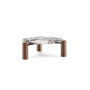 Nouvelle tendance de style européen Belle table en travertin en laiton doré en métal naturel placée dans le salon Beige Grande table basse - Product Image 3