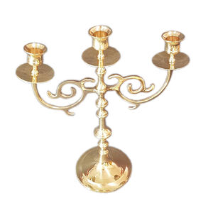 Candelabros antiguos Portavelas de metal de latón cónico Procesamiento personalizado de latón profesional Decoración navideña para el hogar - Product Image 1