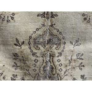 Alfombra Turca, Alfombra Vintage de 3.6x6.2 pies, Alfombra de Lana con Diseño Floral Marrón Gris - Product Image 5